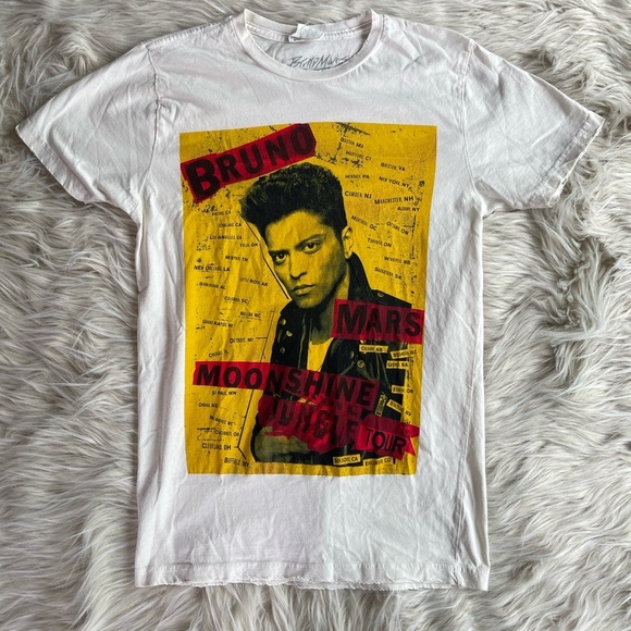 Bruno Mars Band T Shirt Moonshine Jungle Tour 2013 Soft 100% Cotton Size Small - Picture 2 of 5